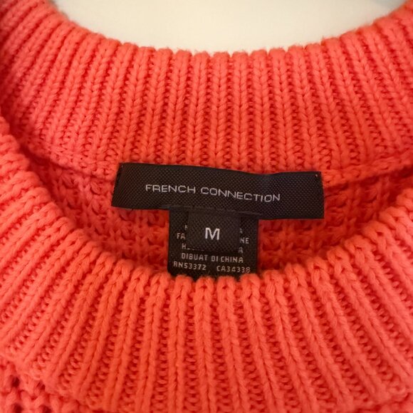French Connection Chunky Cable Knit Sweater Vest Coral Size Medium - Picture 2 of 4